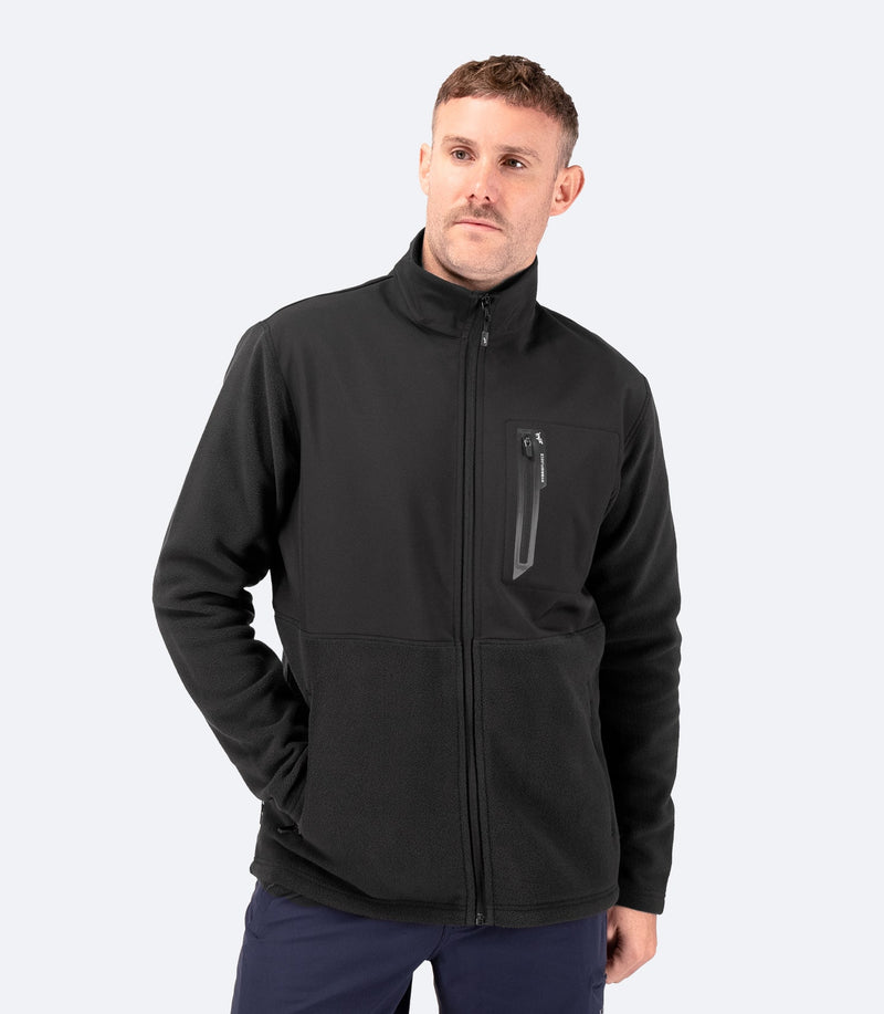 Mens Hybrid Fleece Jacket - Black-1