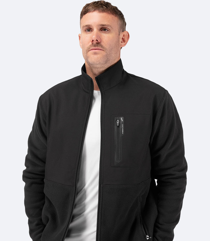 Mens Hybrid Fleece Jacket - Black-2