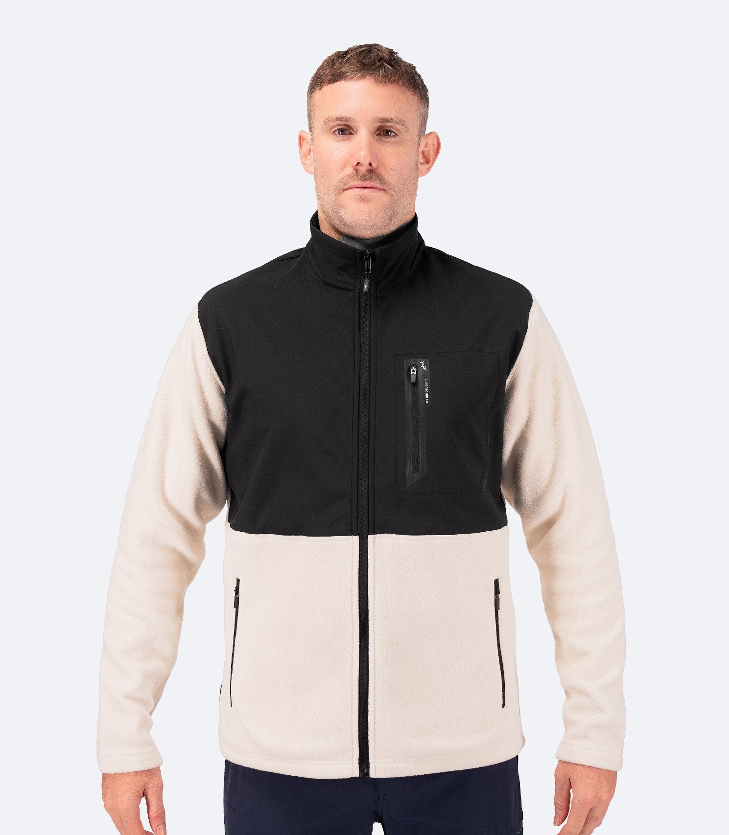 Mens Hybrid Fleece Jacket - Chalk-1