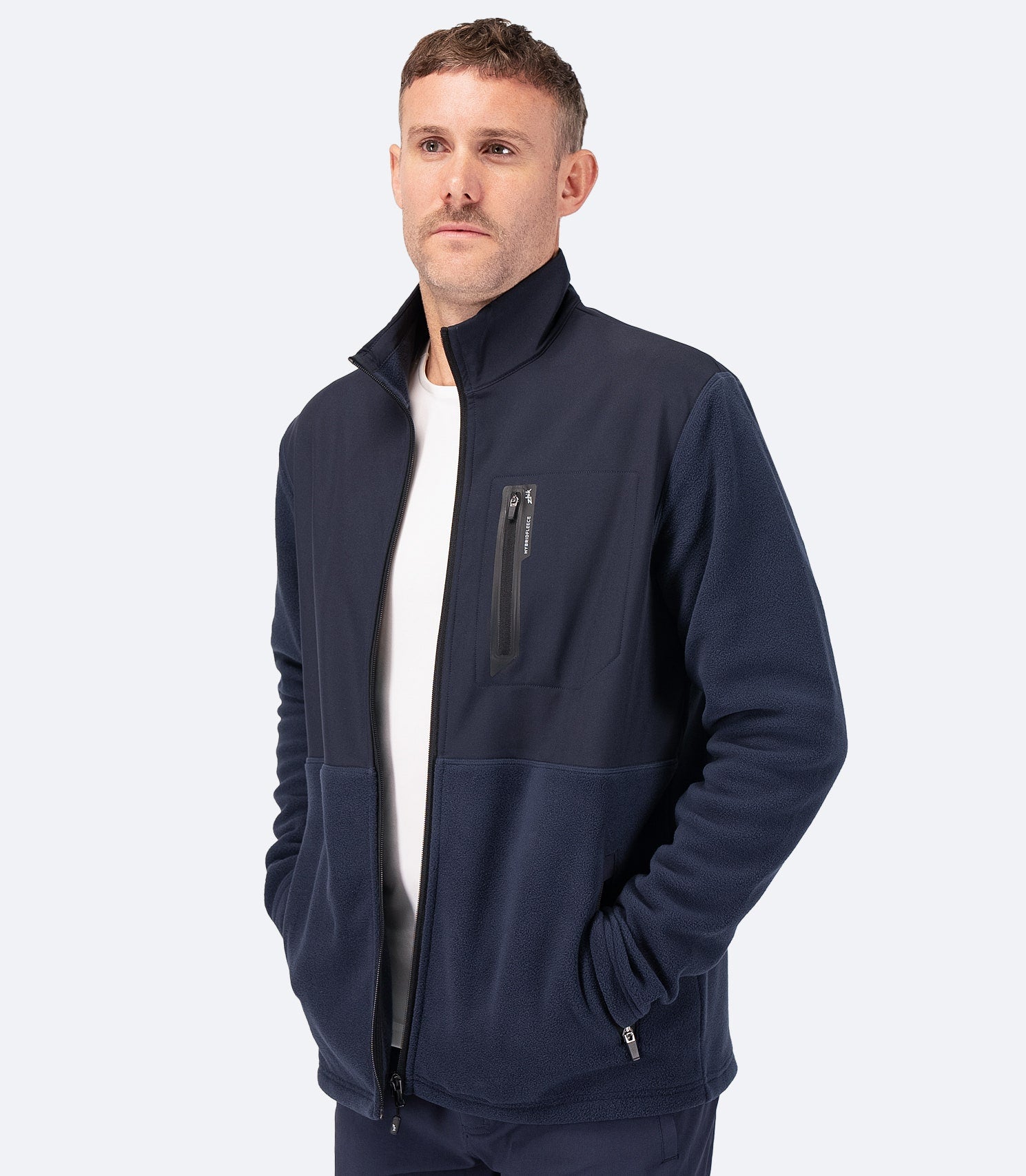 Mens Hybrid Fleece Jacket - Midnight Blue-3