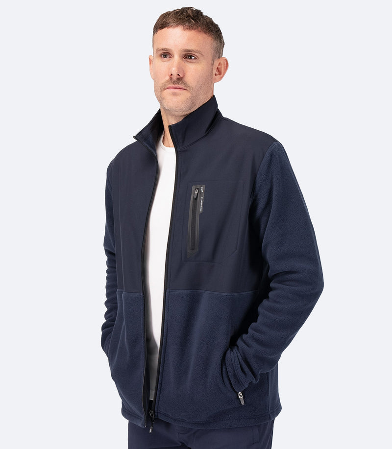 Mens Hybrid Fleece Jacket - Midnight Blue-3