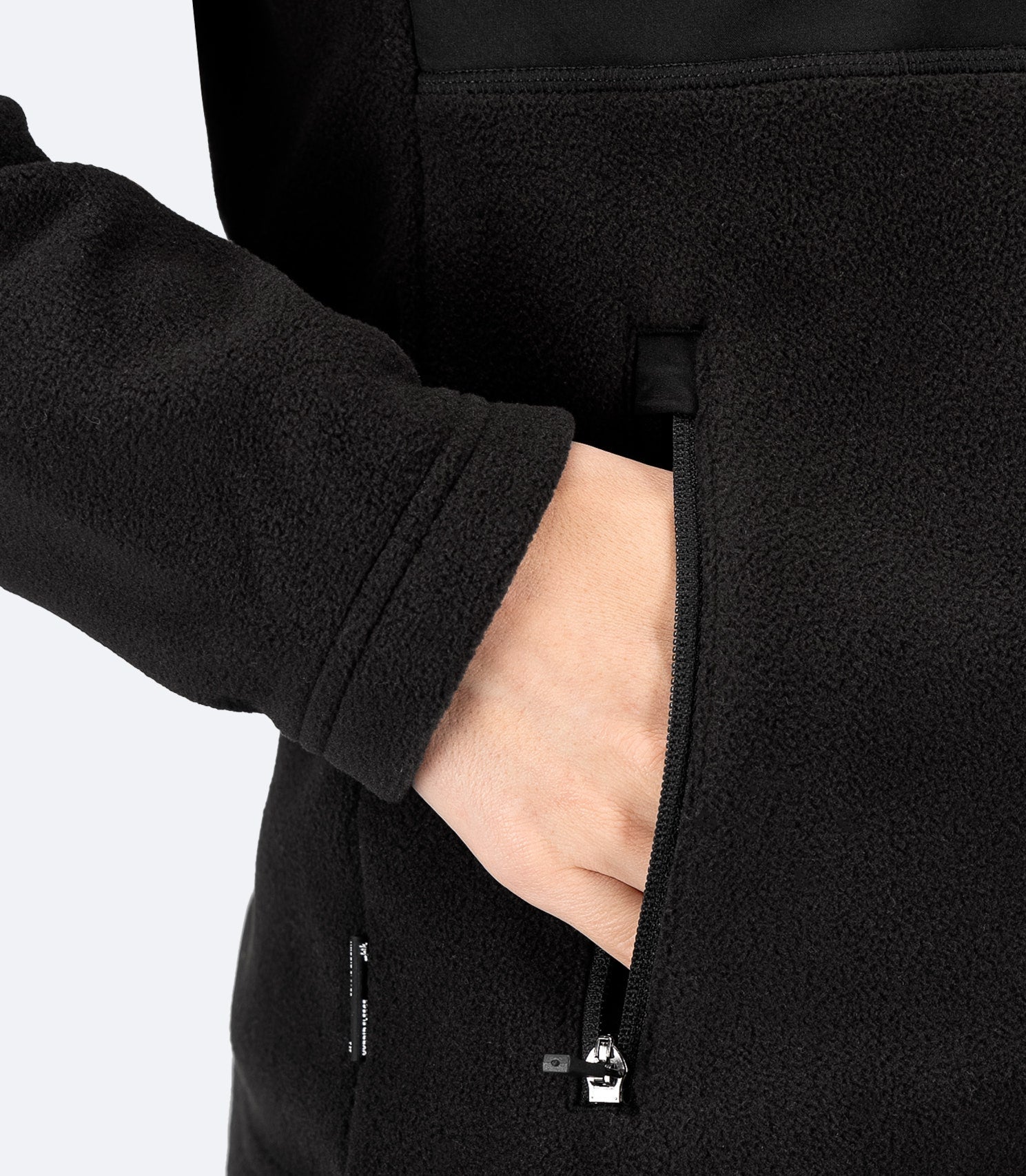 Womens Hybrid Fleece Jacket - Black-3