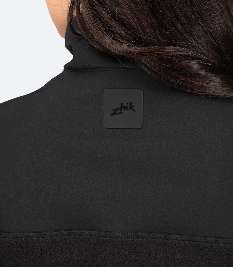 Womens Hybrid Fleece Jacket - Black-4
