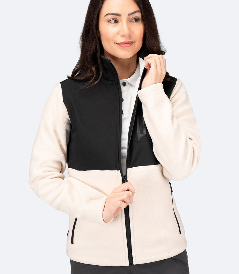 Womens Hybrid Fleece Jacket - Chalk-5