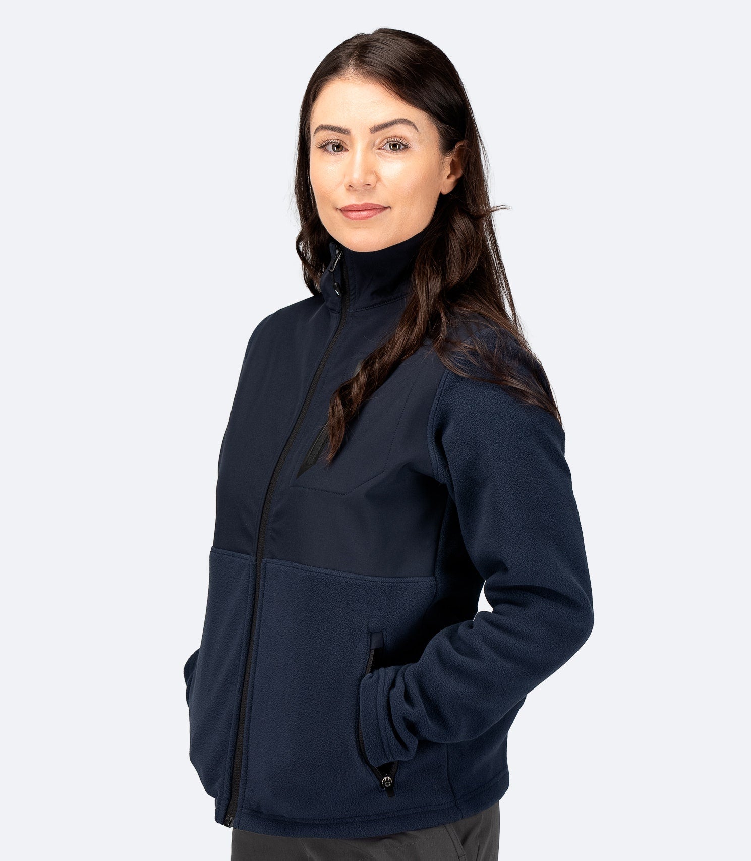 Womens Hybrid Fleece Jacket - Midnight Blue-1