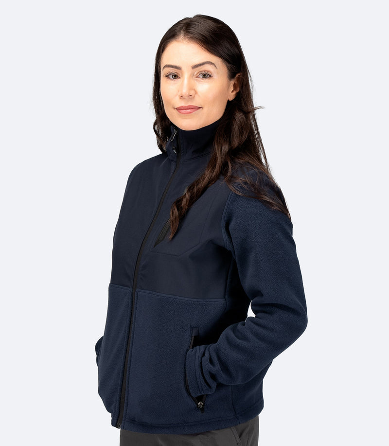 Womens Hybrid Fleece Jacket - Midnight Blue-1