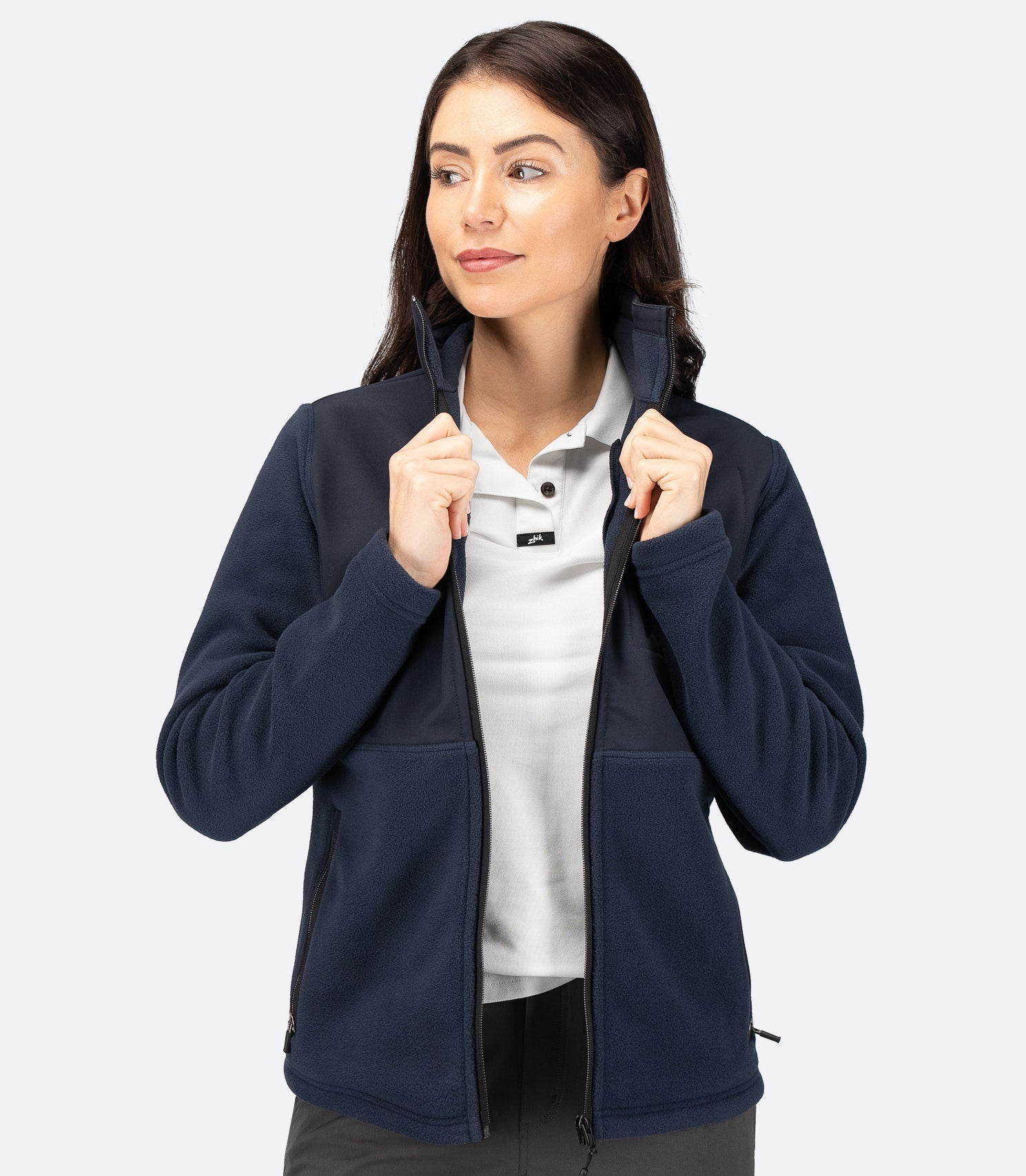 Womens Hybrid Fleece Jacket - Midnight Blue-3