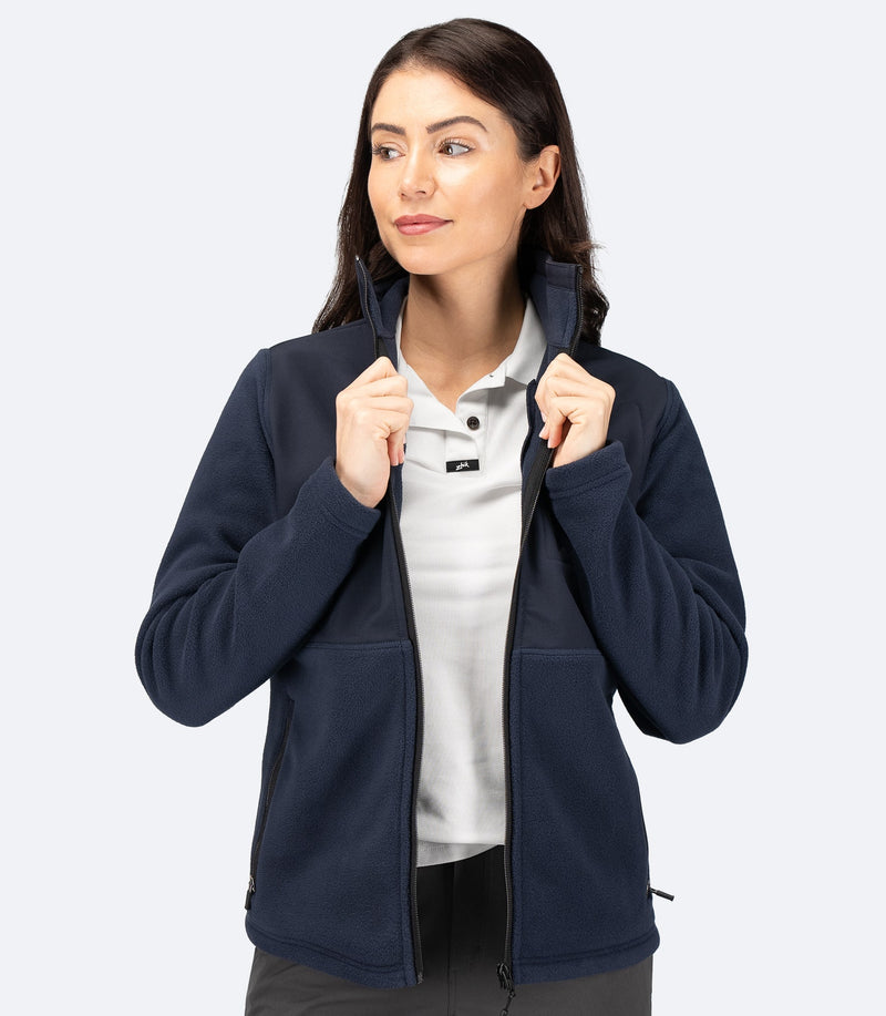 Womens Hybrid Fleece Jacket - Midnight Blue-3