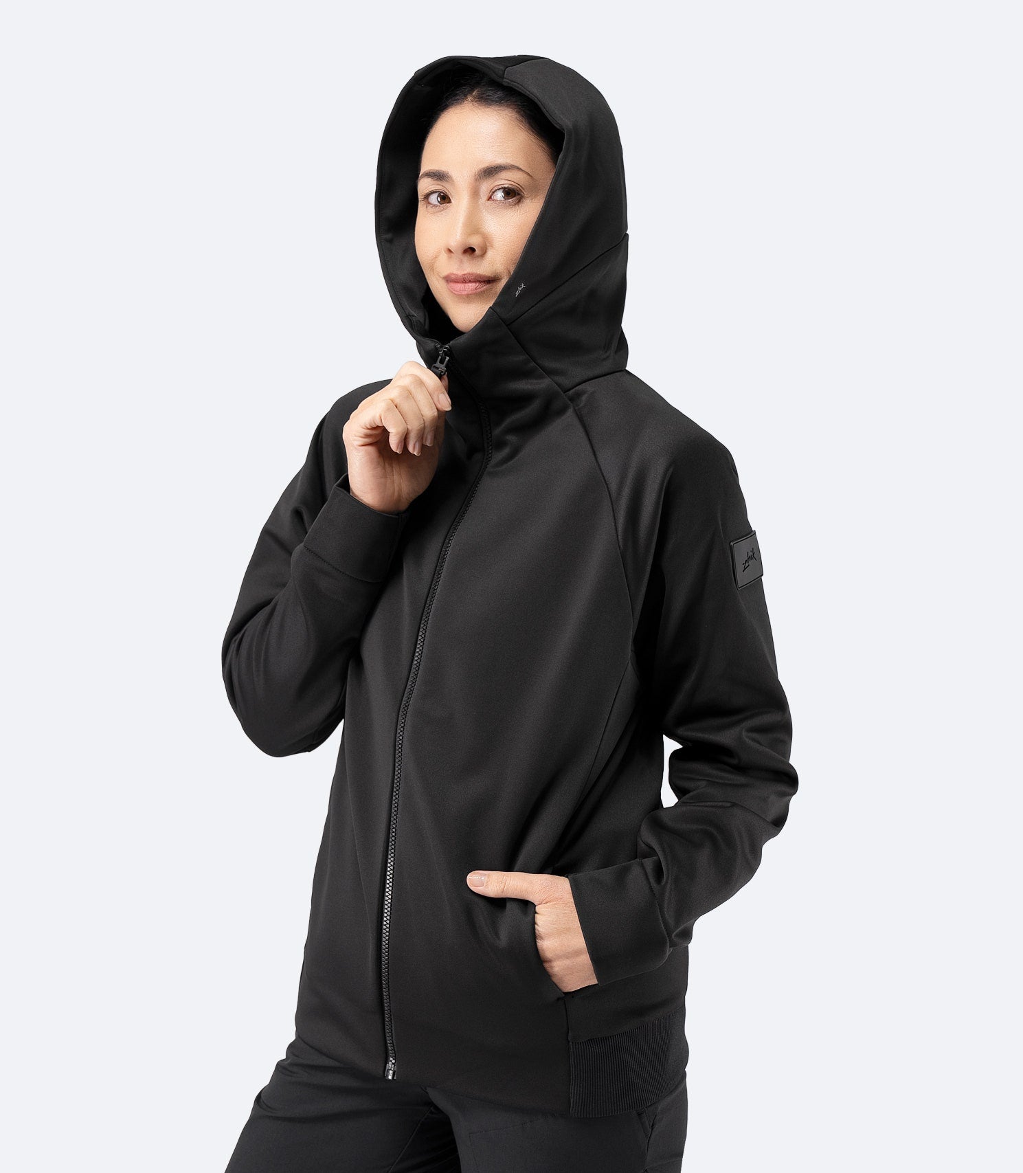 Womens Thermo TechFleece Hooded Jacket - Black-1