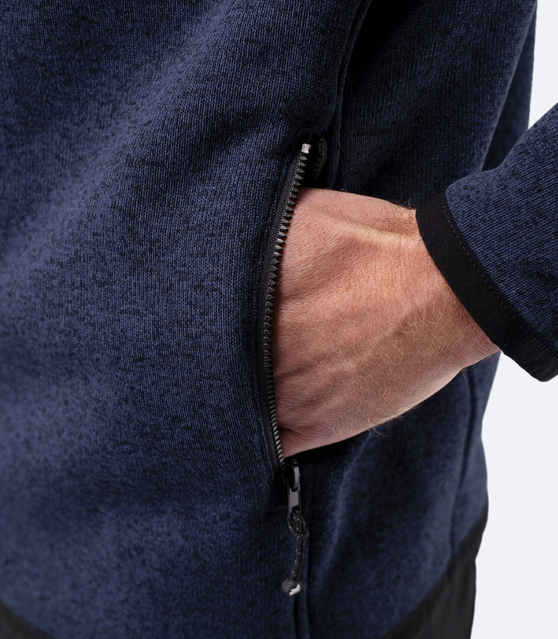 Mens Knit Fleece Jacket - Dark Navy Marle-3