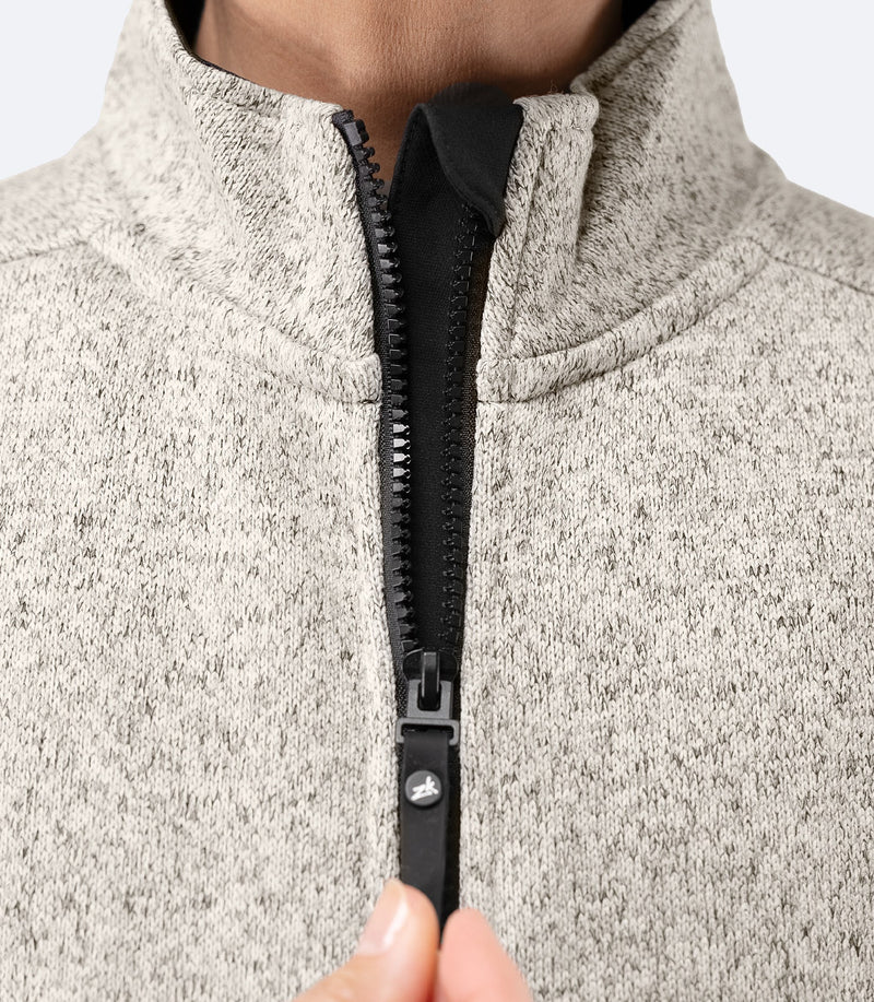 Womens Knit Fleece Jacket - Light Grey Marle-3