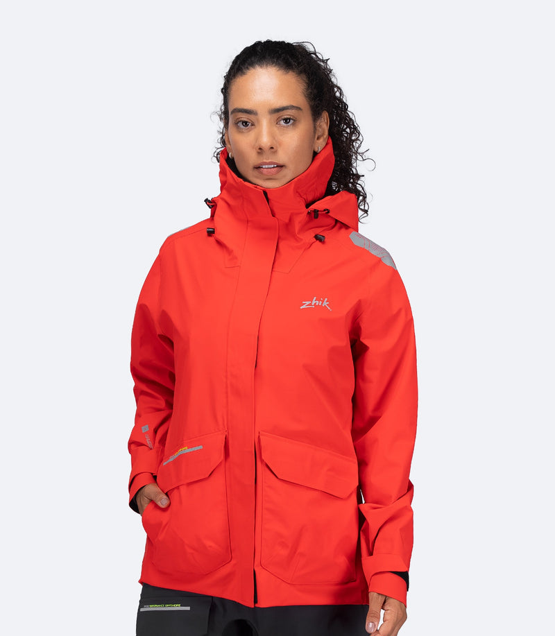 Womens OFS600 Offshore Cruising Jacket - Flame Red-1