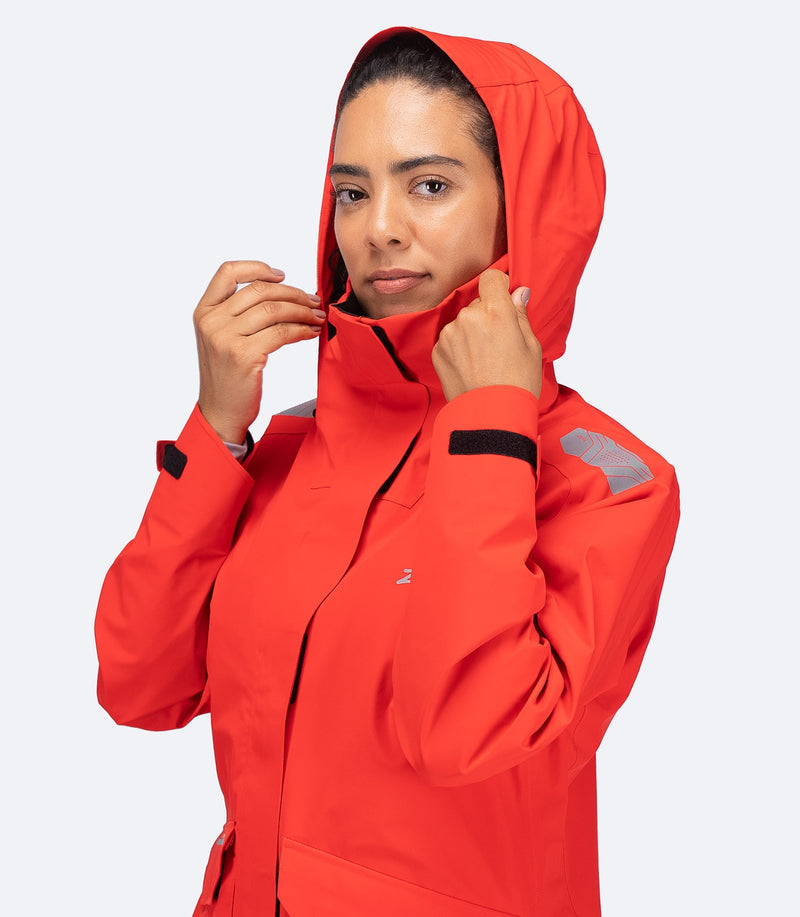 Womens OFS600 Offshore Cruising Jacket - Flame Red-3