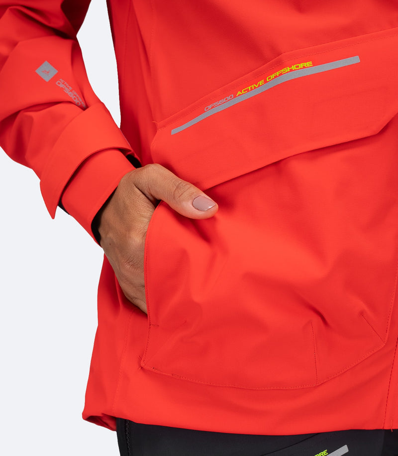 Womens OFS600 Offshore Cruising Jacket - Flame Red-4