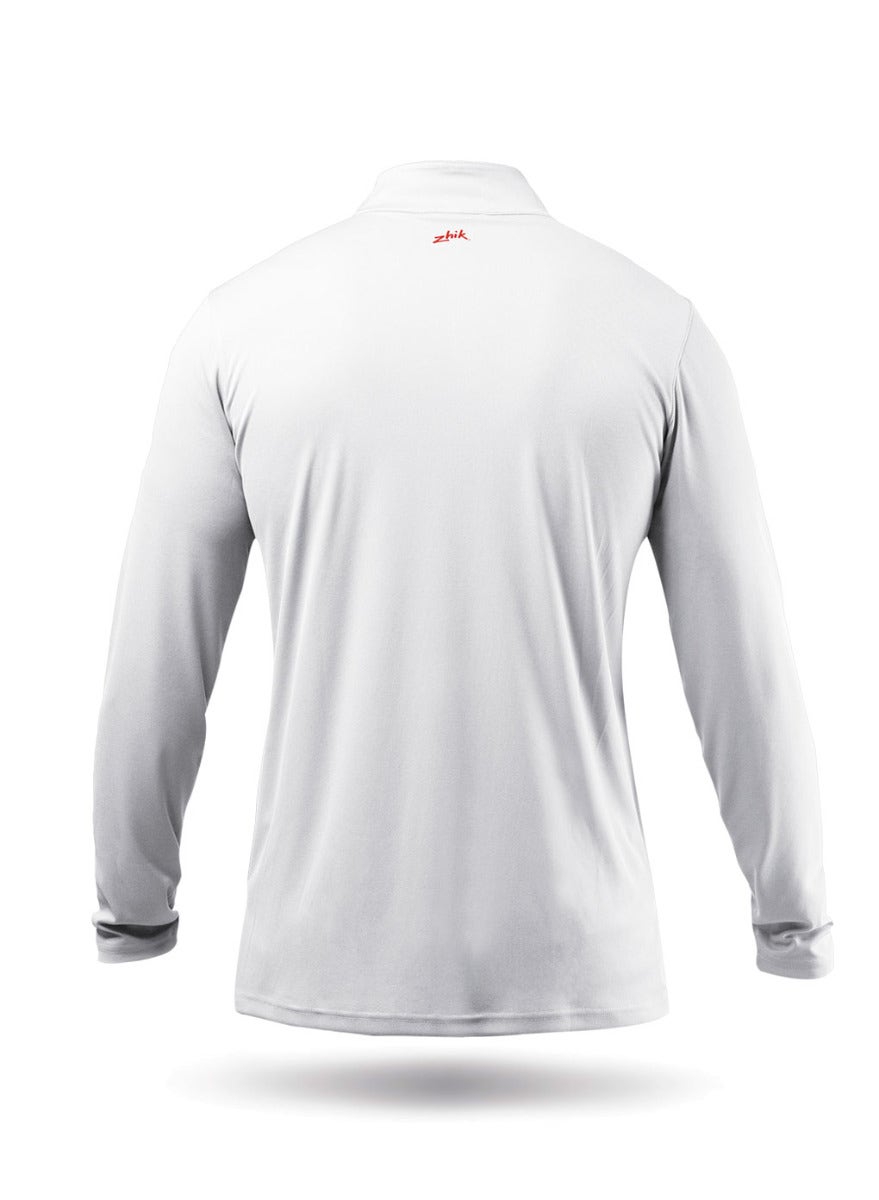 Mens UVActive High Collar 1/4 Zip Top - White-7