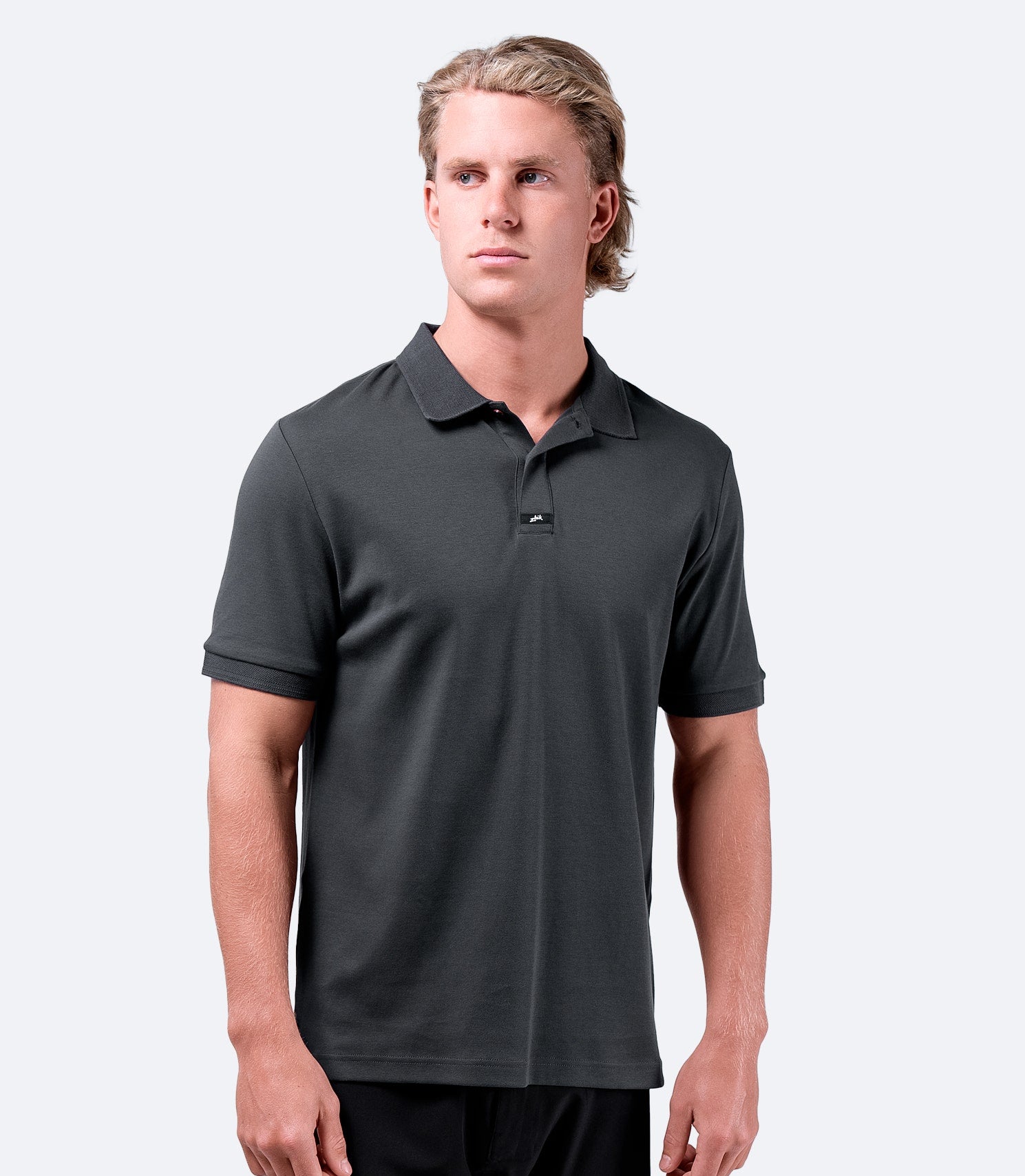 Mens Pima Cotton Polo - Charcoal-1
