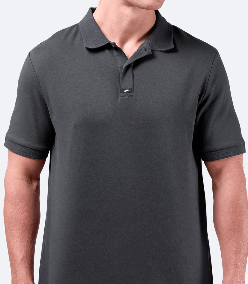 Mens Pima Cotton Polo - Charcoal-3