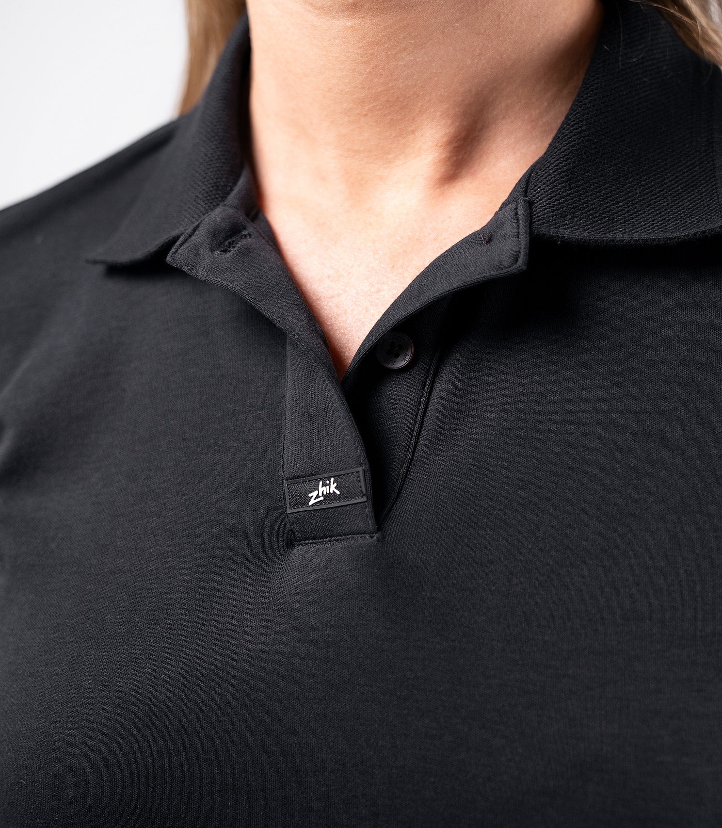 Womens Pima Cotton Polo - Black-3