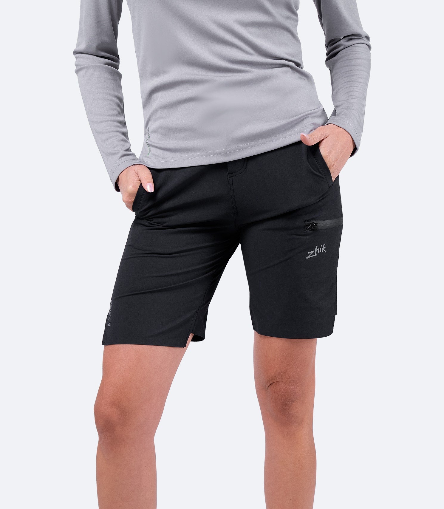 Womens Black Deck Shorts-1