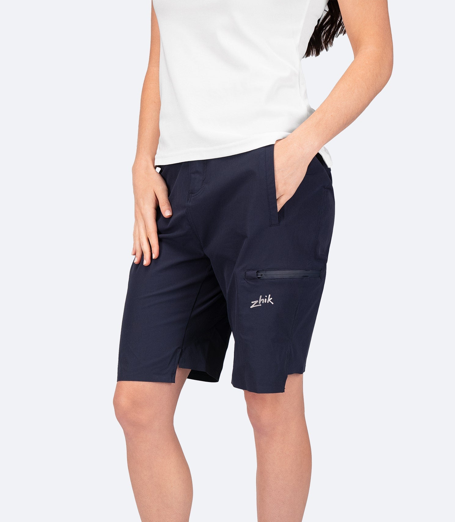 Womens Navy Deck Shorts-1