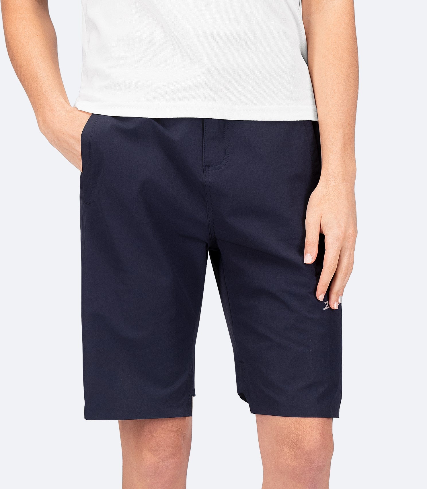 Womens Navy Deck Shorts-4
