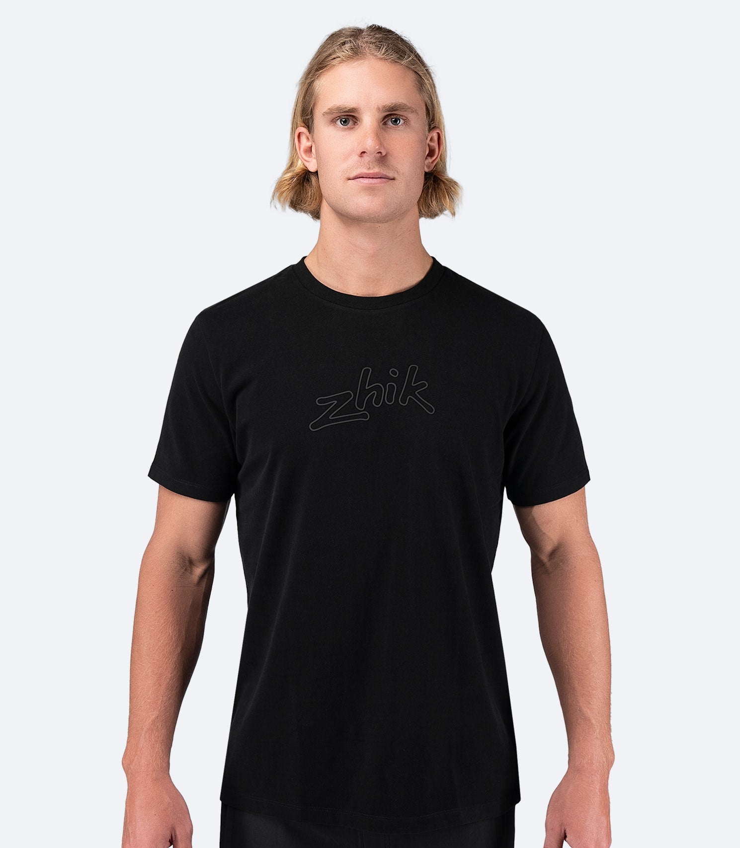 Mens Zhik Logo Cotton T-Shirt - Black-1