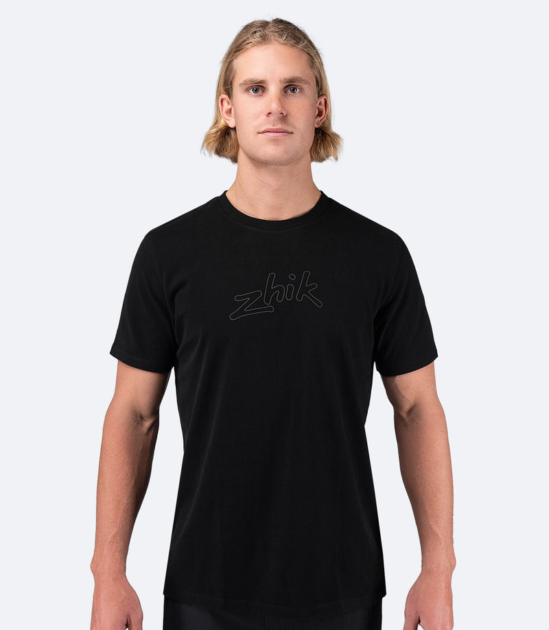 Mens Zhik Logo Cotton T-Shirt - Black-1