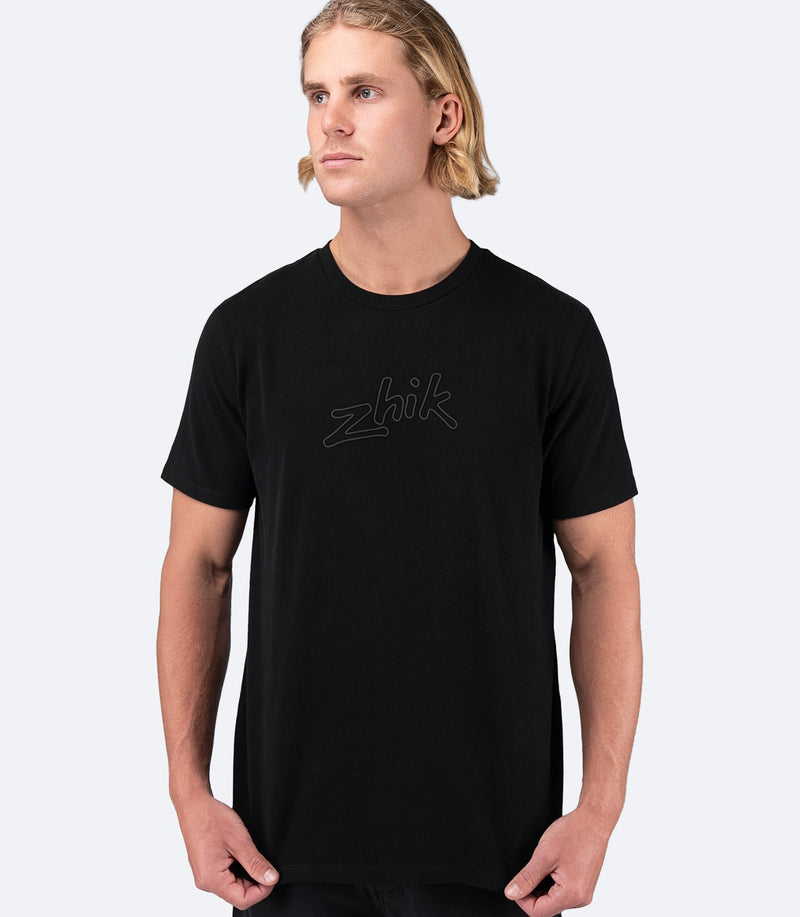 Mens Zhik Logo Cotton T-Shirt - Black-2