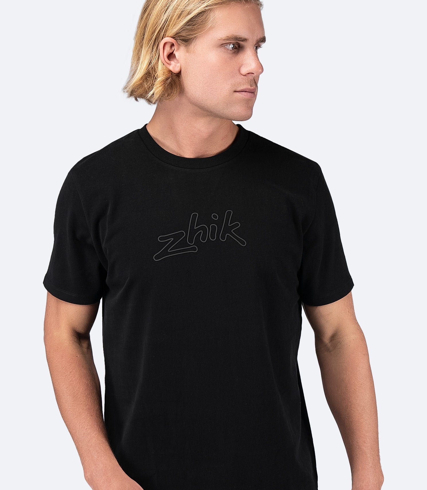 Mens Zhik Logo Cotton T-Shirt - Black-3
