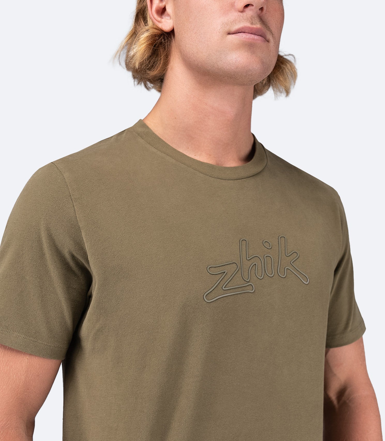 Mens Zhik Logo Cotton T-Shirt - Sea Kelp-2