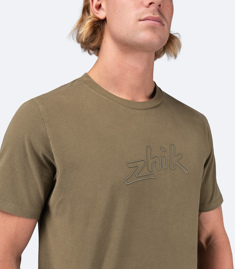 Mens Zhik Logo Cotton T-Shirt - Sea Kelp-2