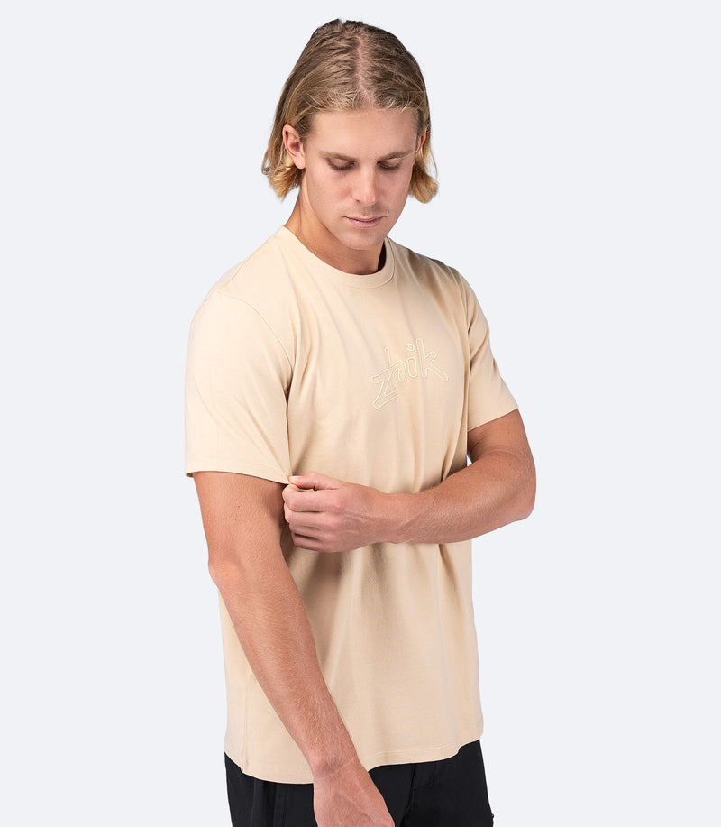 Mens Zhik Logo Cotton T-Shirt - Sand-3