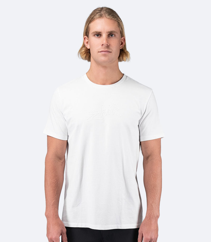 Mens Zhik Logo Cotton T-Shirt - White-1