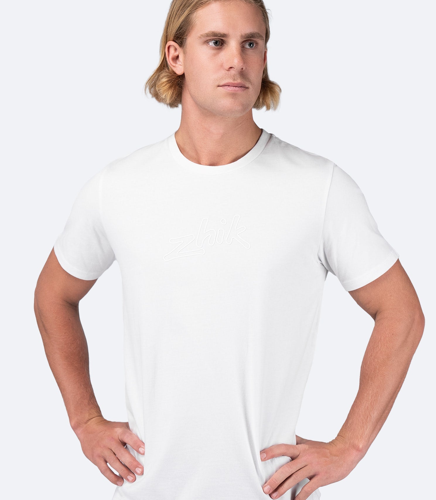 Mens Zhik Logo Cotton T-Shirt - White