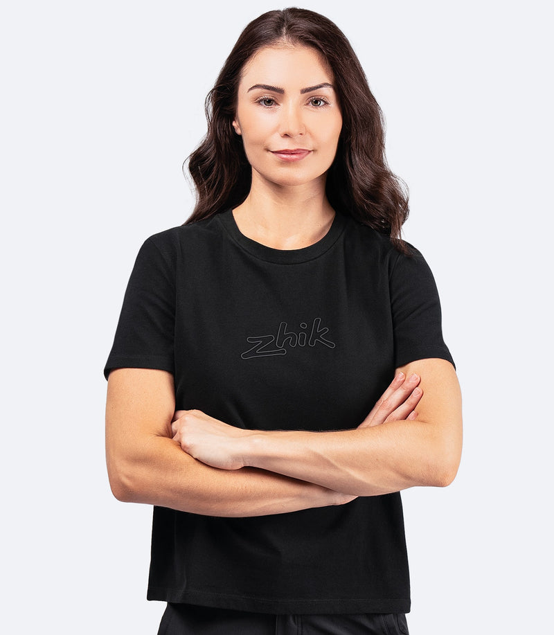 Womens Zhik Logo Cotton T-Shirt - Black-3