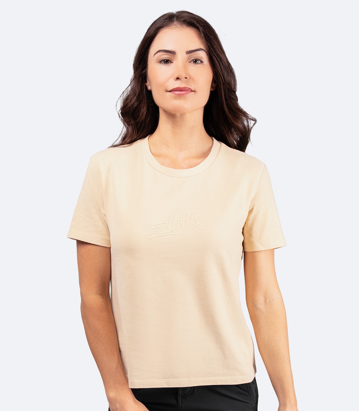 Womens Zhik Logo Cotton T-Shirt - Sand