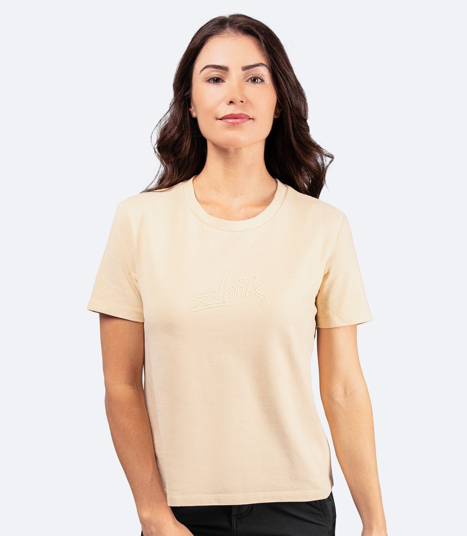 Womens Zhik Logo Cotton T-Shirt - Sand
