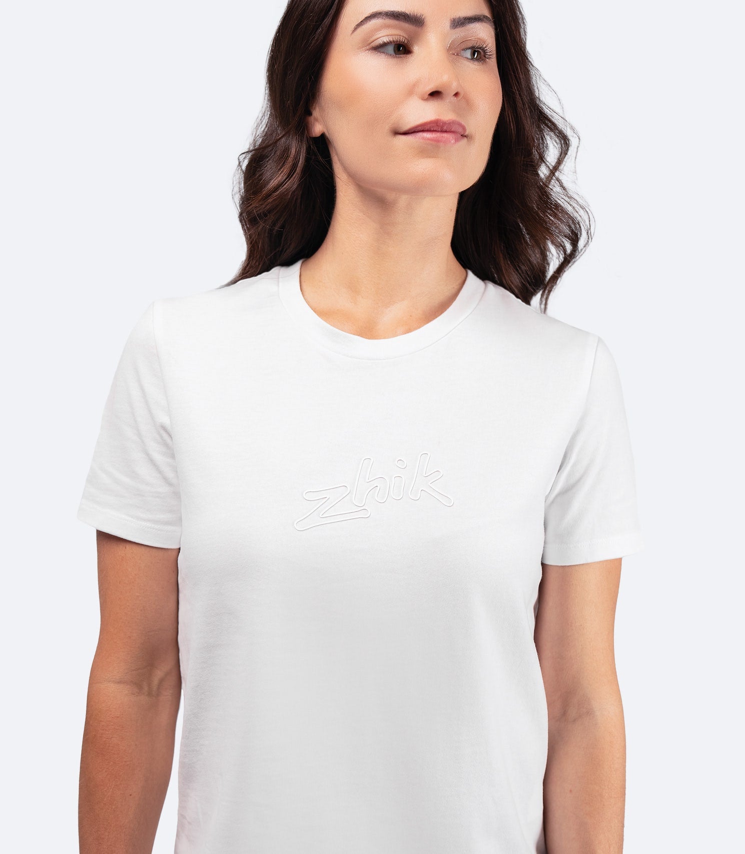 Womens Zhik Logo Cotton T-Shirt - White-3