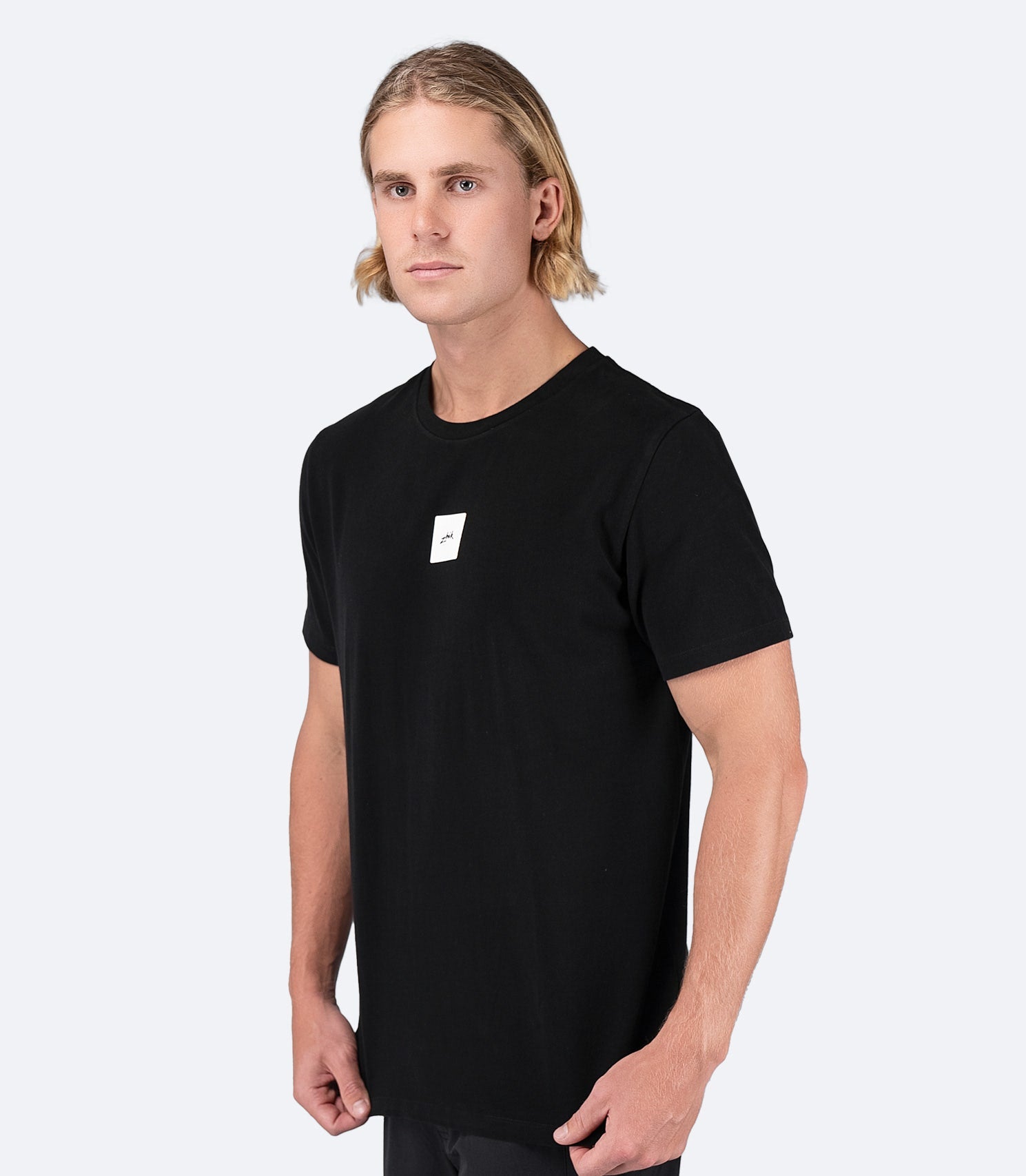 Mens Zhik Block Logo Cotton T-Shirt - Black-1