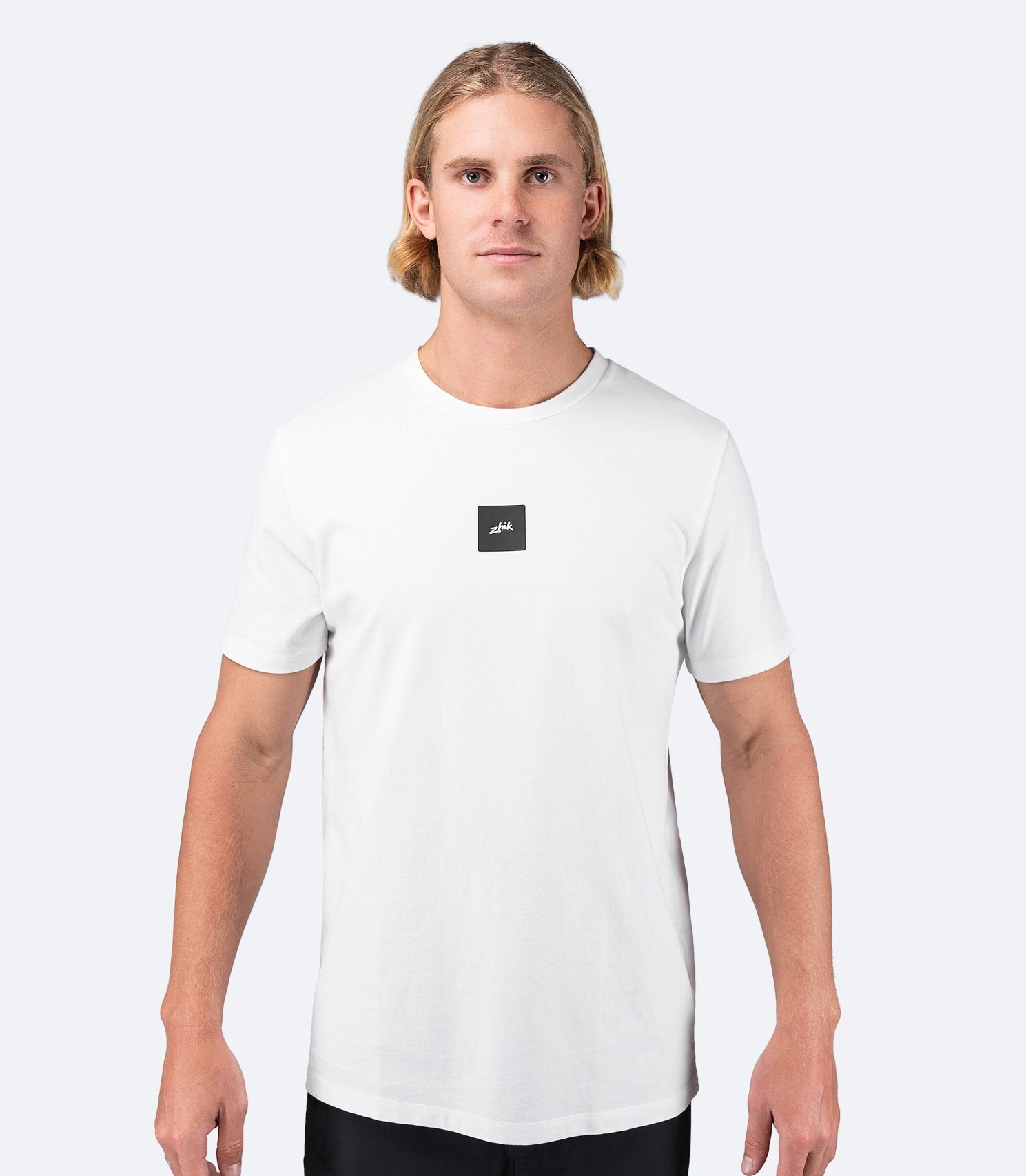 Mens Zhik Block Logo Cotton T-Shirt - White-1