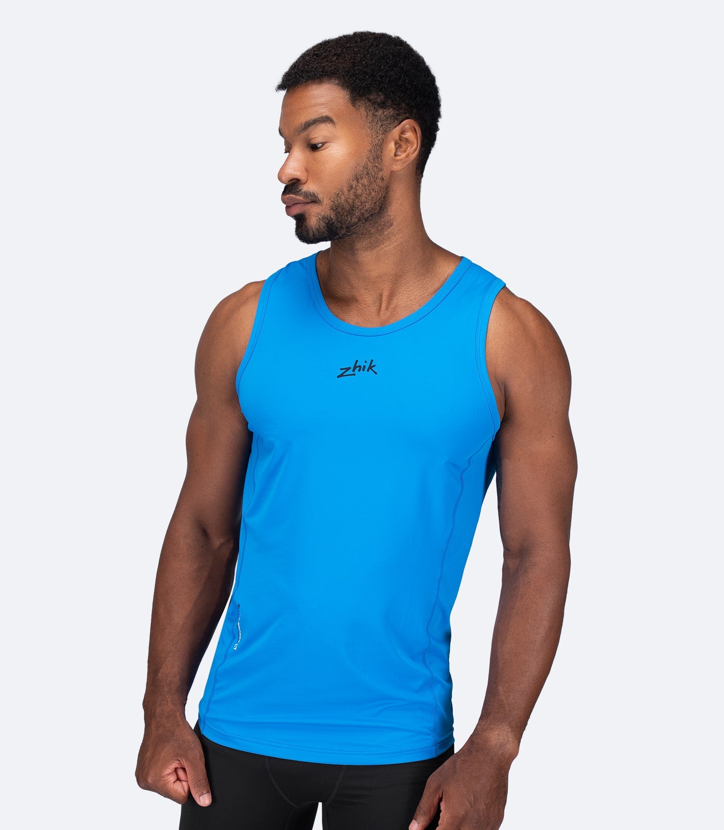 Mens Eco Spandex LT Race Singlet - Cyan-1