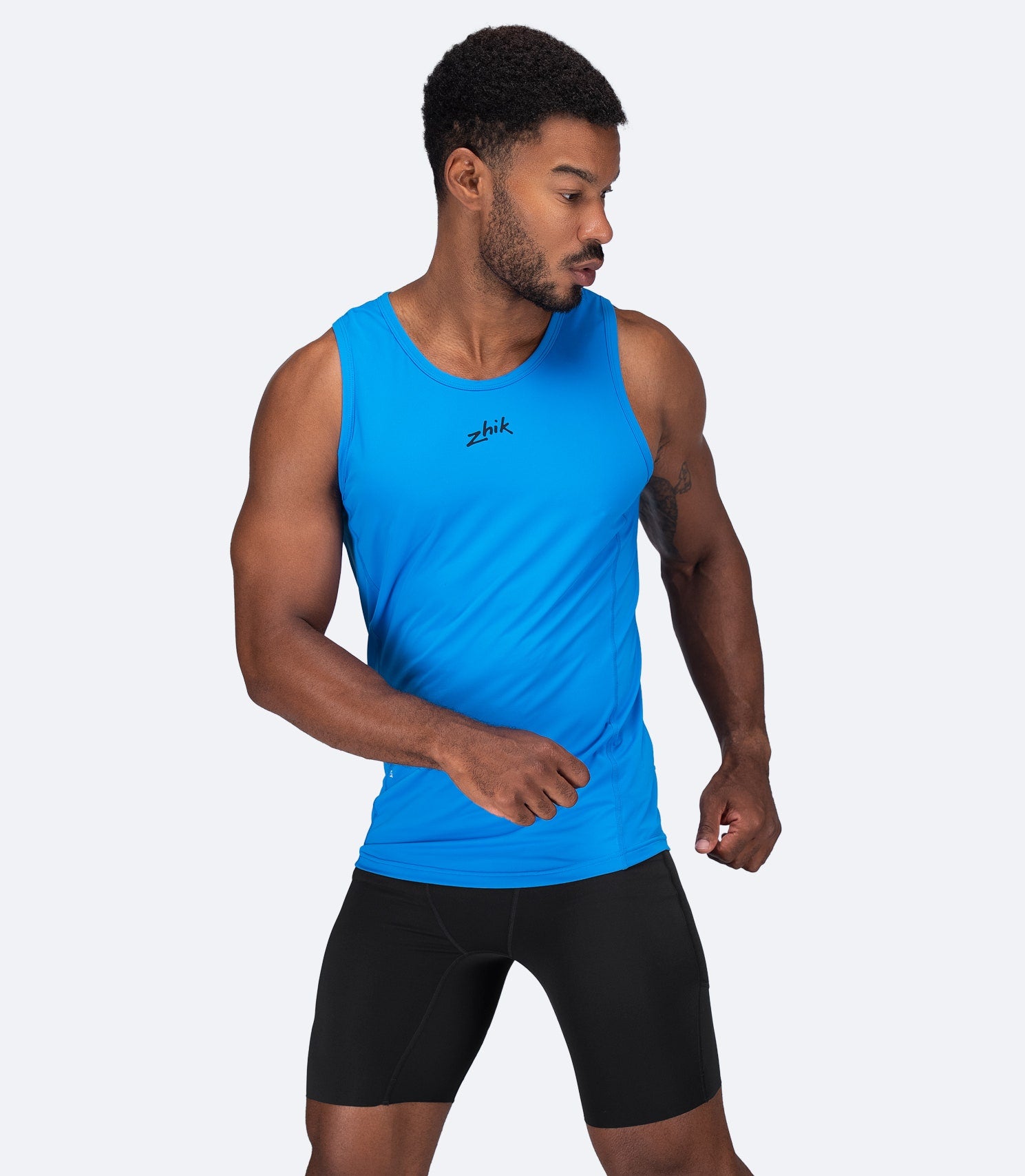 Mens Eco Spandex LT Race Singlet - Cyan