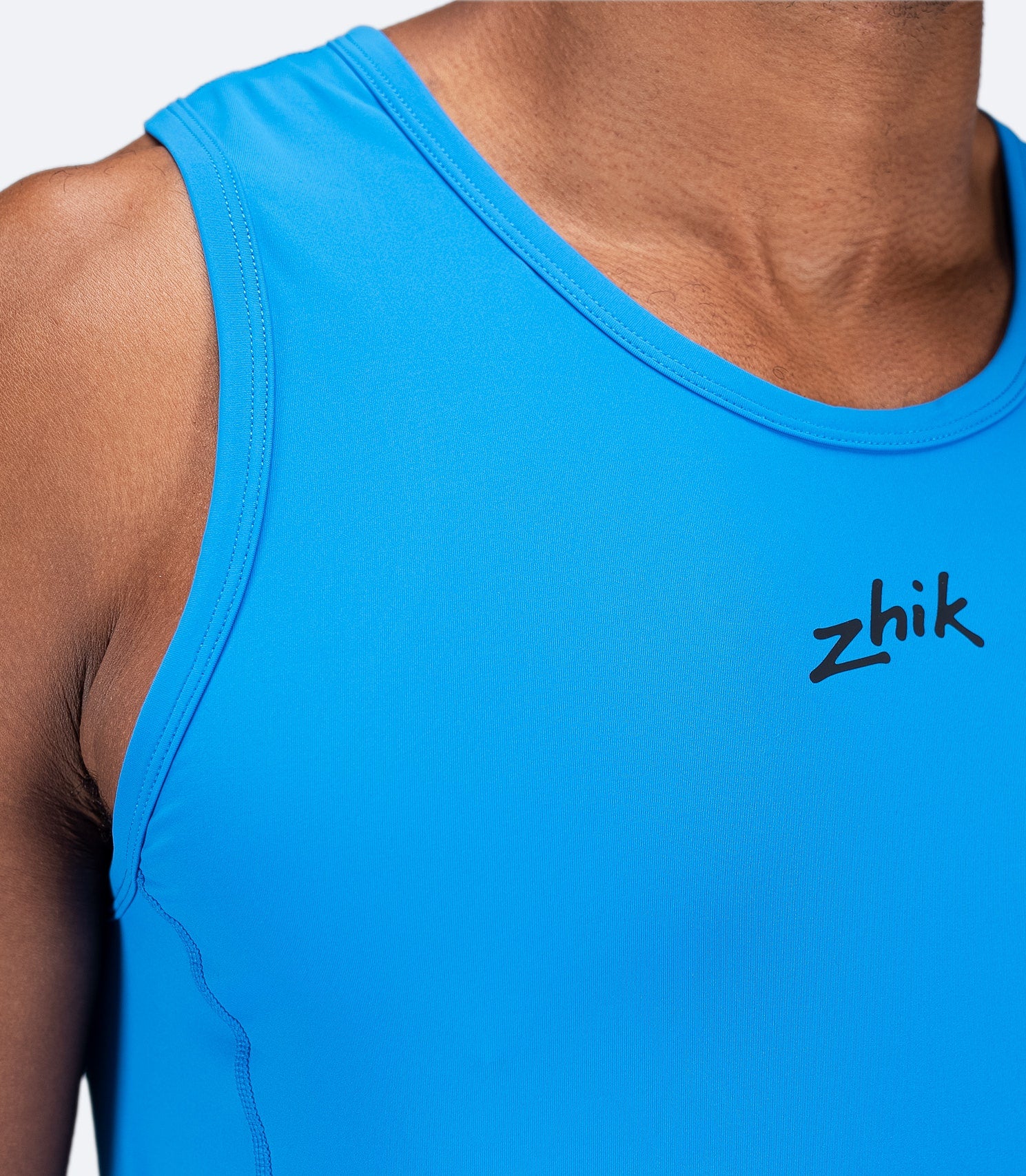 Mens Eco Spandex LT Race Singlet - Cyan-5