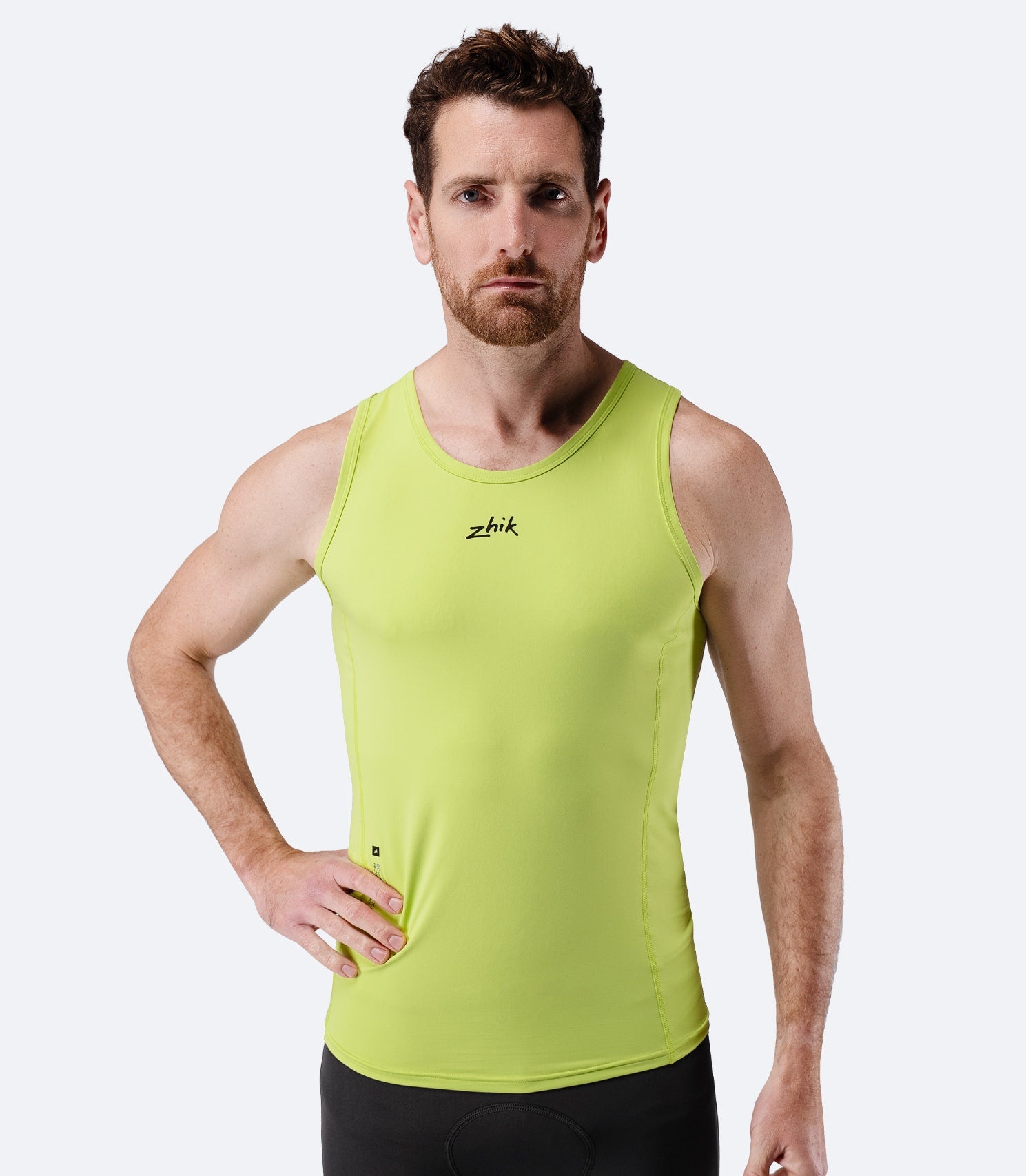 Mens Eco Spandex LT Race Singlet - Lime-1