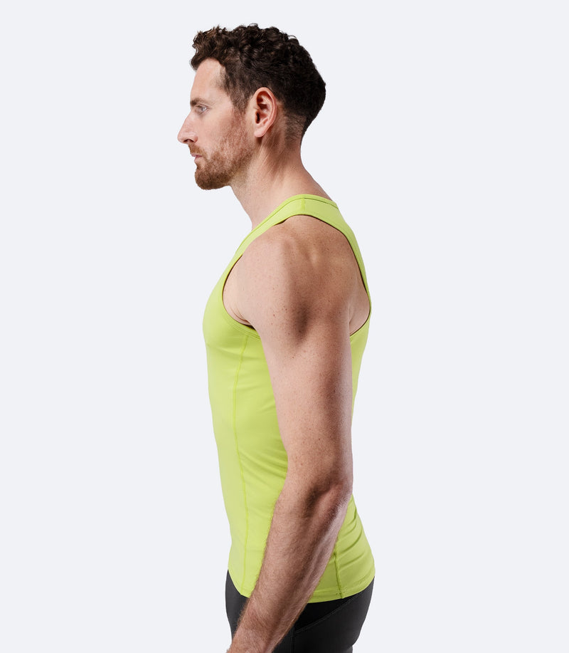 Mens Eco Spandex LT Race Singlet - Lime-2