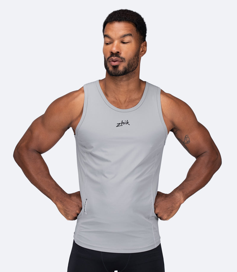Mens Eco Spandex LT Race Singlet - Platinum-1