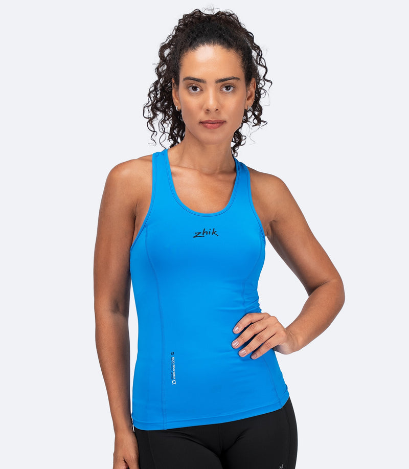 Womens Eco Spandex LT Race Singlet - Cyan-1