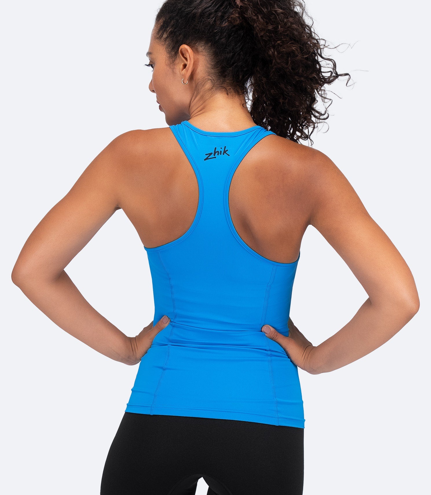 Womens Eco Spandex LT Race Singlet - Cyan-2