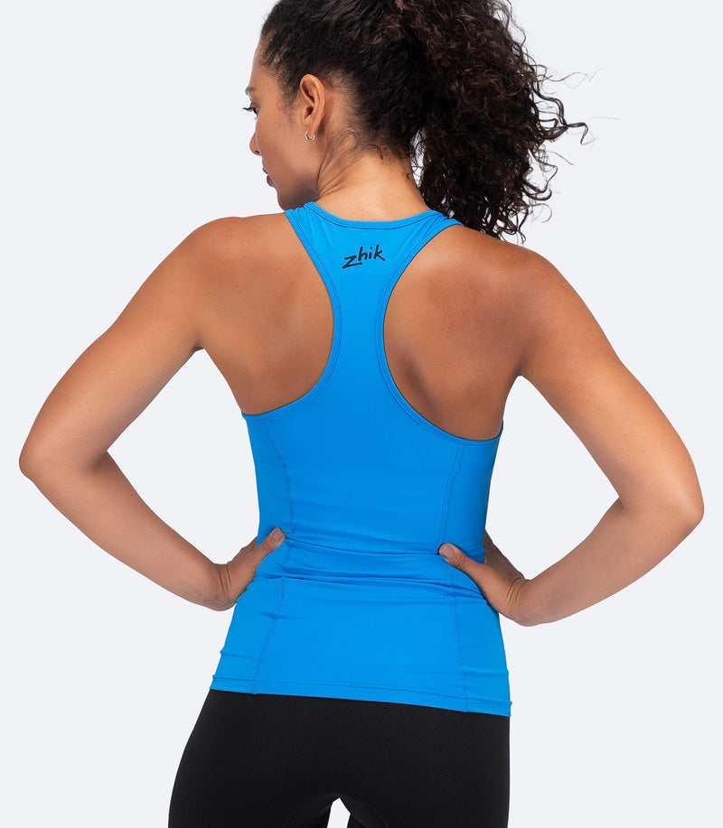 Womens Eco Spandex LT Race Singlet - Cyan-2