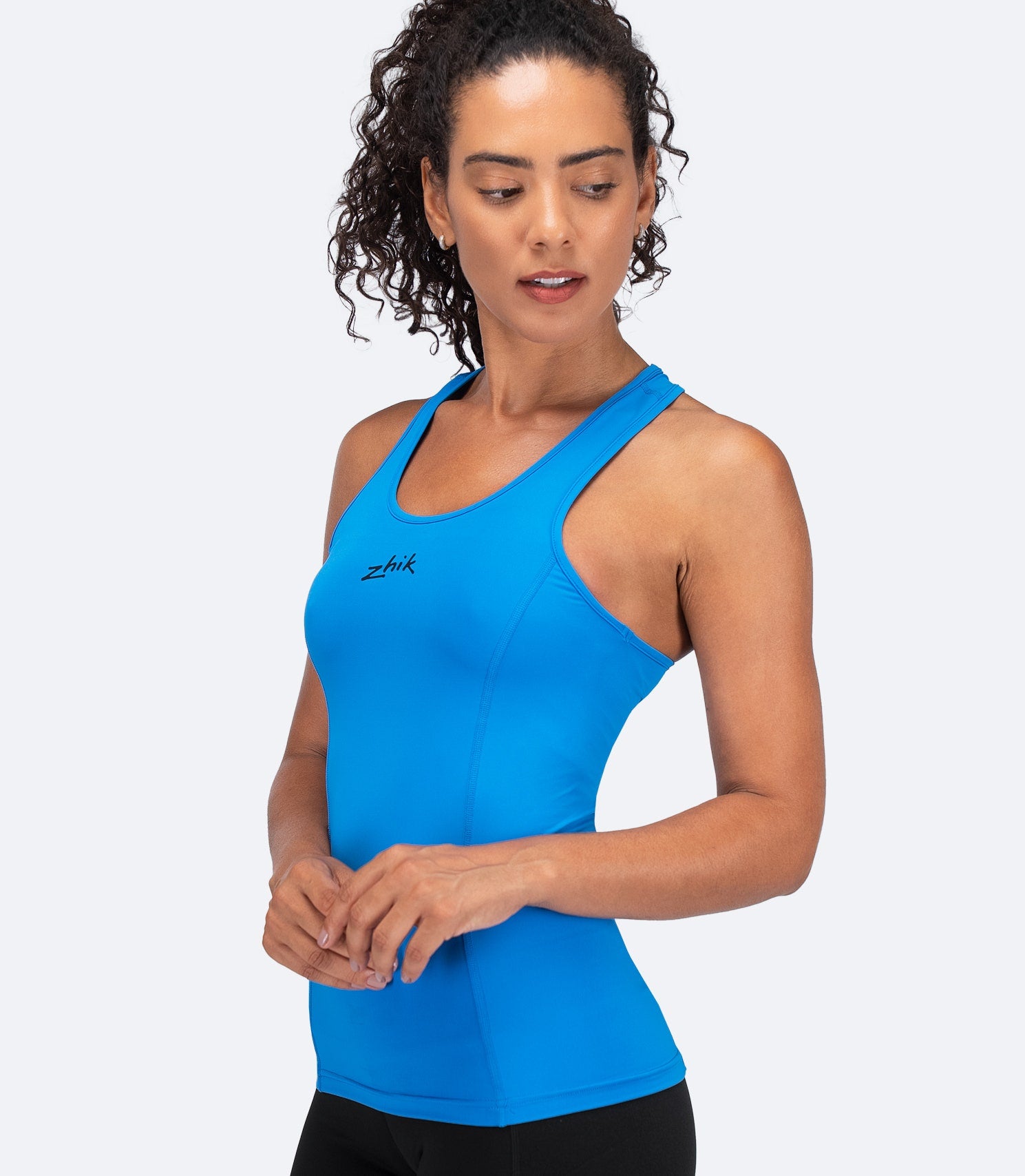 Womens Eco Spandex LT Race Singlet - Cyan-3